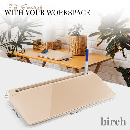 Birch Desktop Whiteboard with Storage & Erasable Marker - Sand (00197644247134)