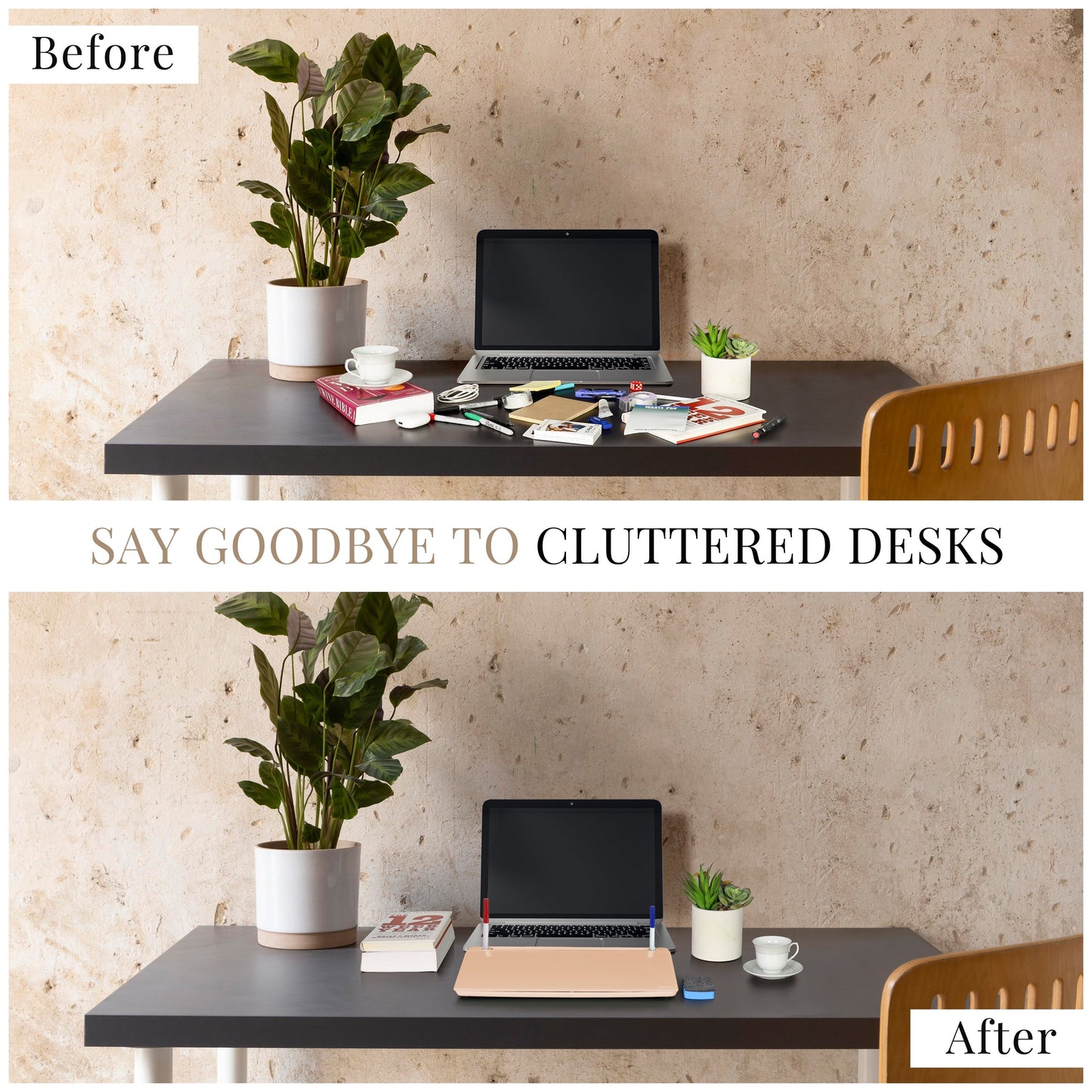 Birch Desktop Whiteboard with Storage & Erasable Marker - Sand (00197644247134)